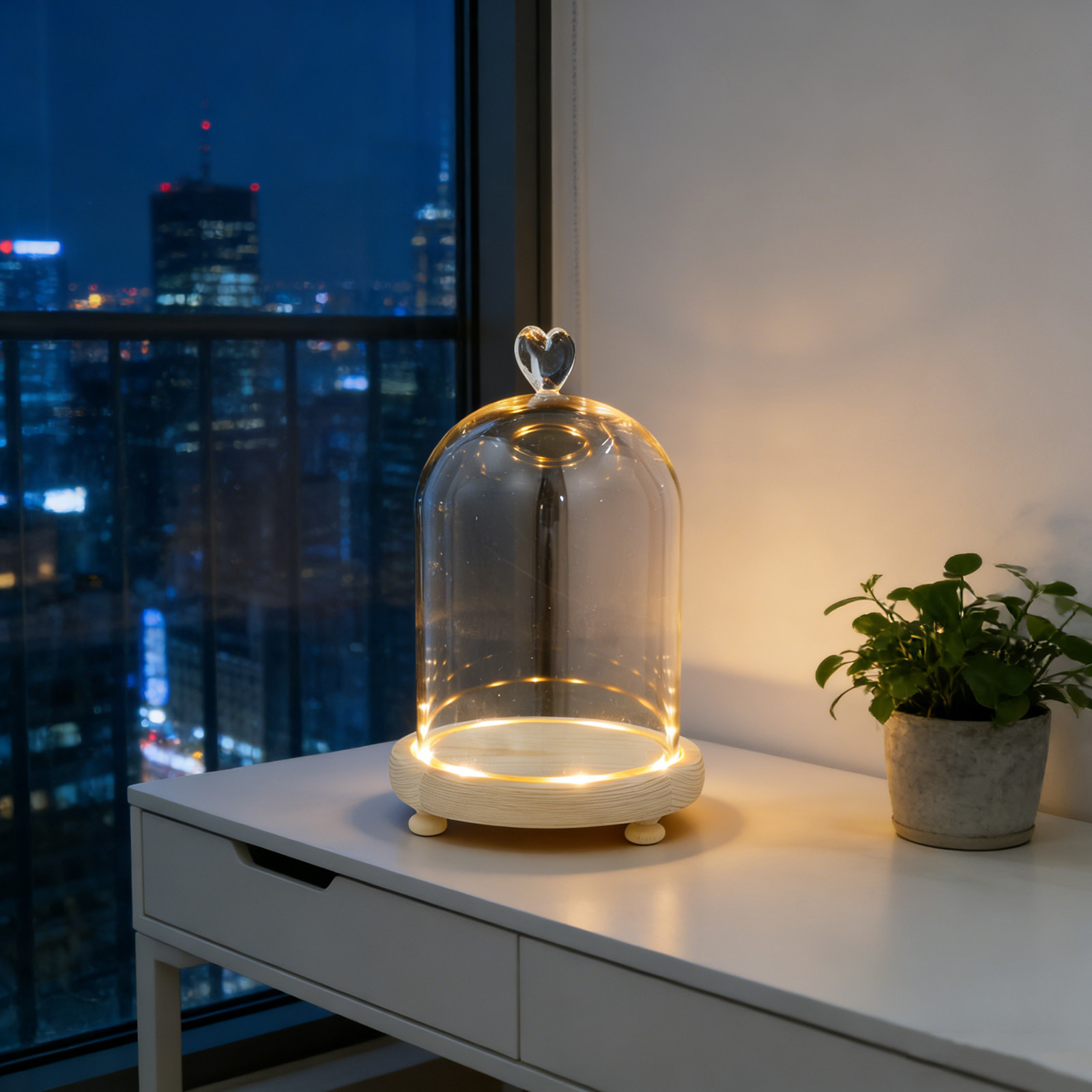 Heart Shaped Glass Dome Cloche - Plastic Dome Clear 评论和价格