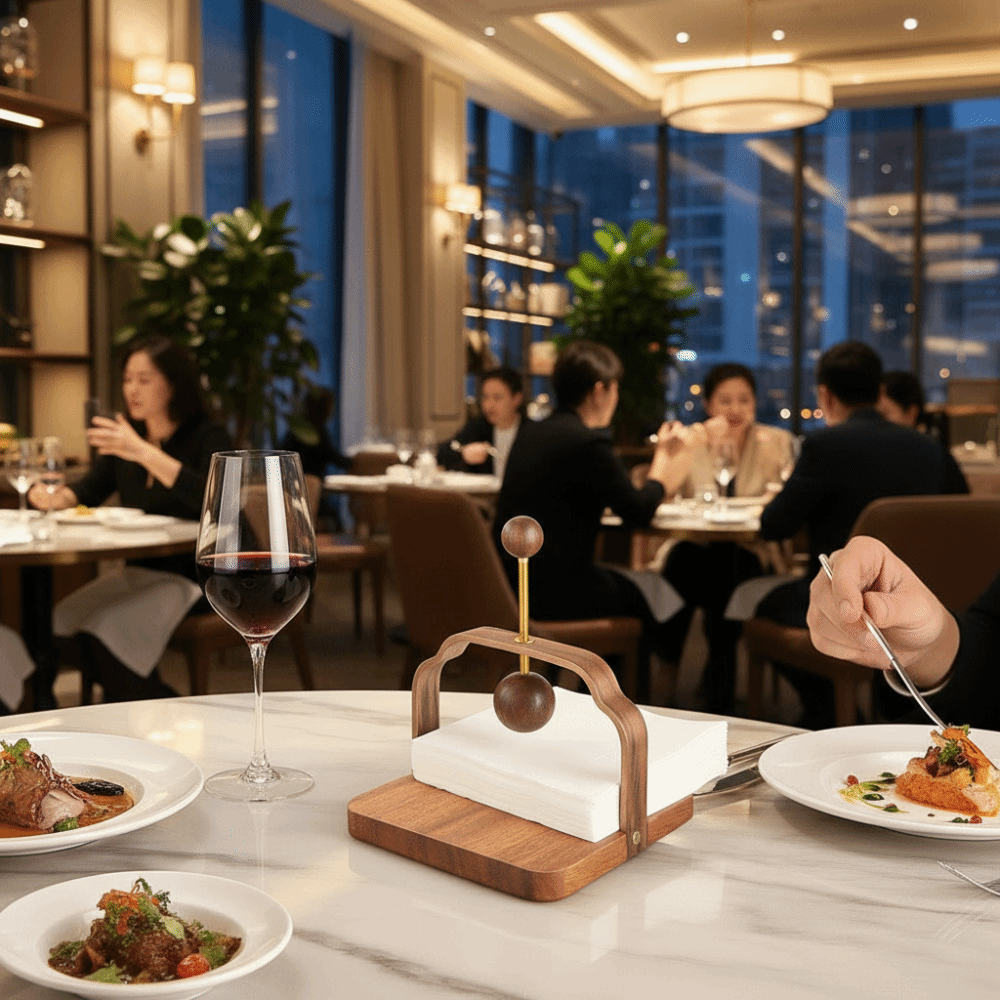 Napkin Stand Retro Walnut Wood - Agar Tissue Culture 评论和价格