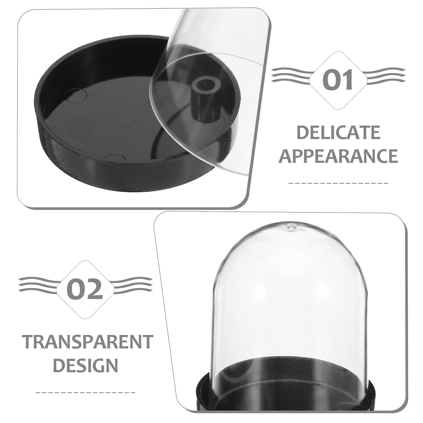 4Pcs Clear Micro Landscape Dom - Plastic Dome Clear 评论和价格